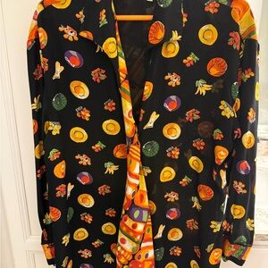 Dorothy Schoelen Colorful Fruit Print Women's Blouse